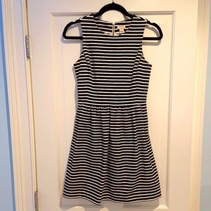 J. Crew Stripped Black and White Dress